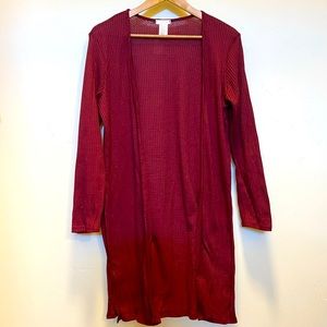 Burgundy Long Length Cardigan